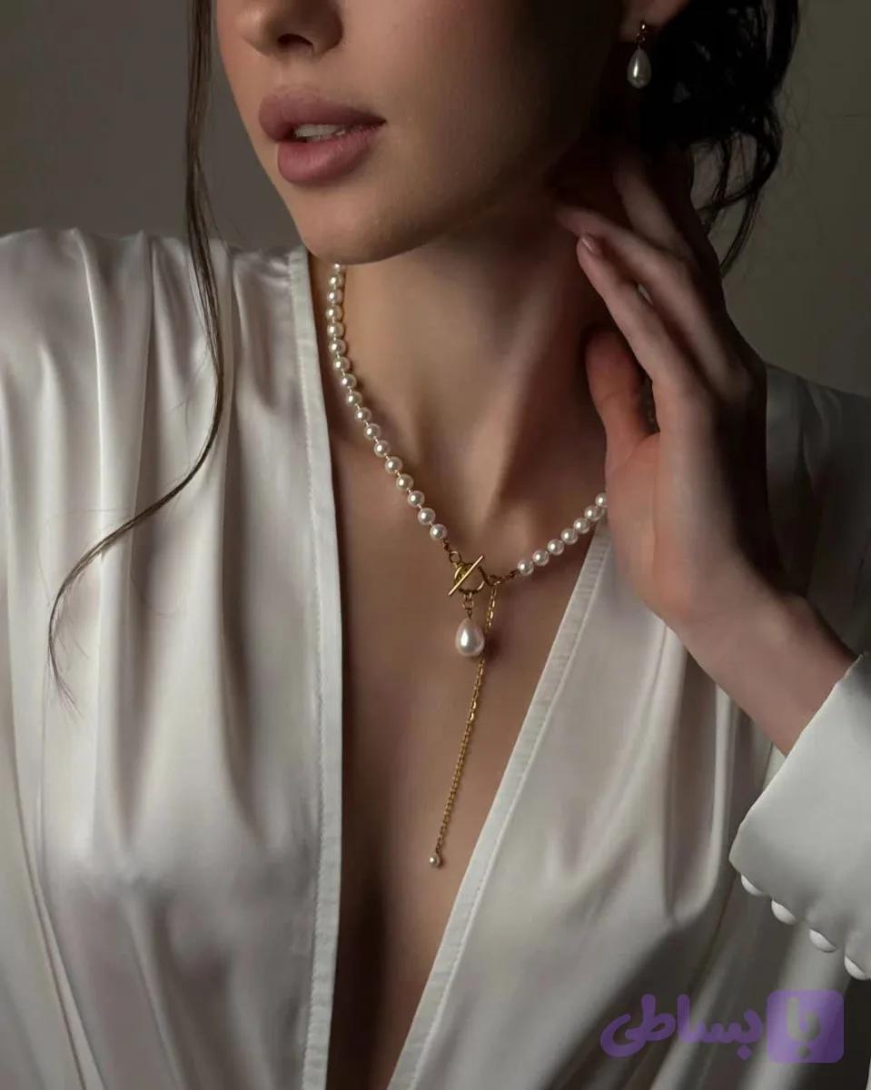 سرویس گردنبند.گوشواره.دستبند مرواریدی