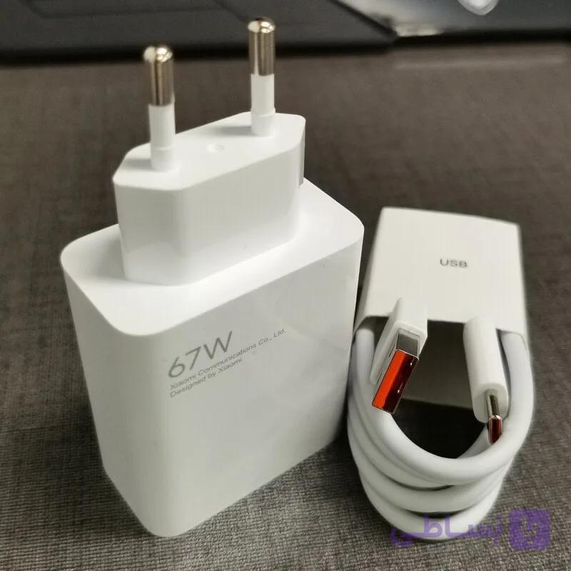 شارژر شیائومی مدل 67 وات به همراه کابل تبدیل USB-C اصل ثانیه شمار — تصویر 1