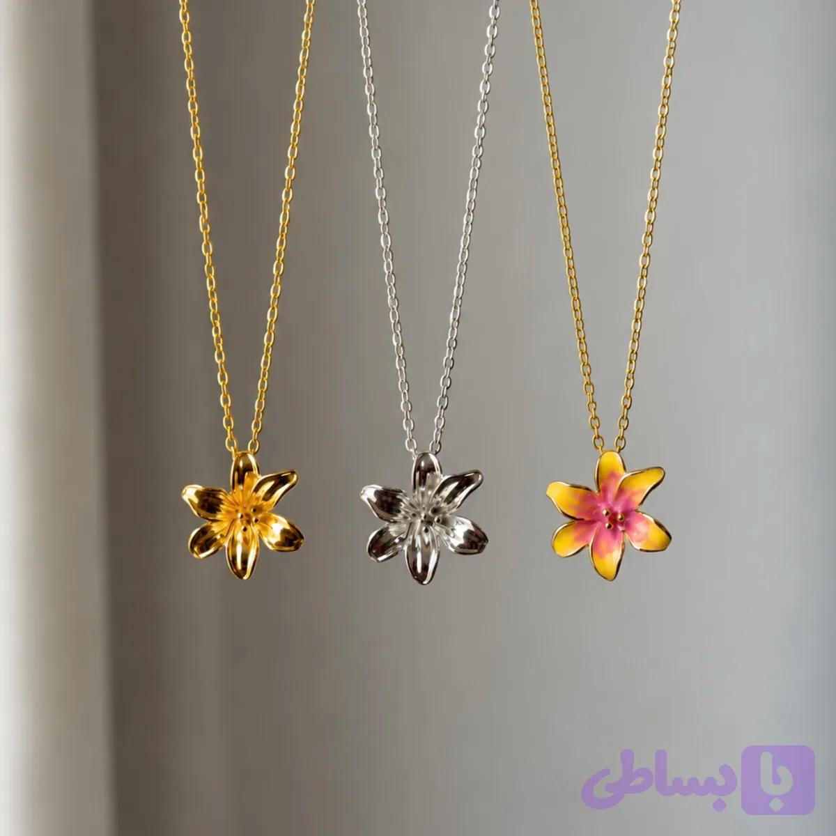 گردنبند لیلیوم طرح طلا 🌸✨