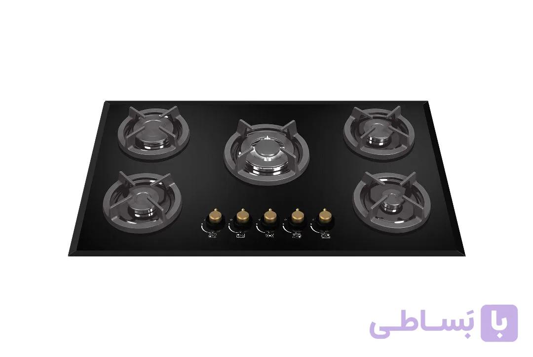 گاز توکار پنج شعله اخوانی شیشه سکوریت برند آریس مدل G502
