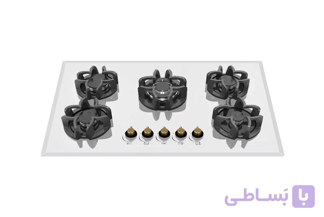 گاز توکار پنج شعله شیشه سکوریت برند لاجیم مدل G503w