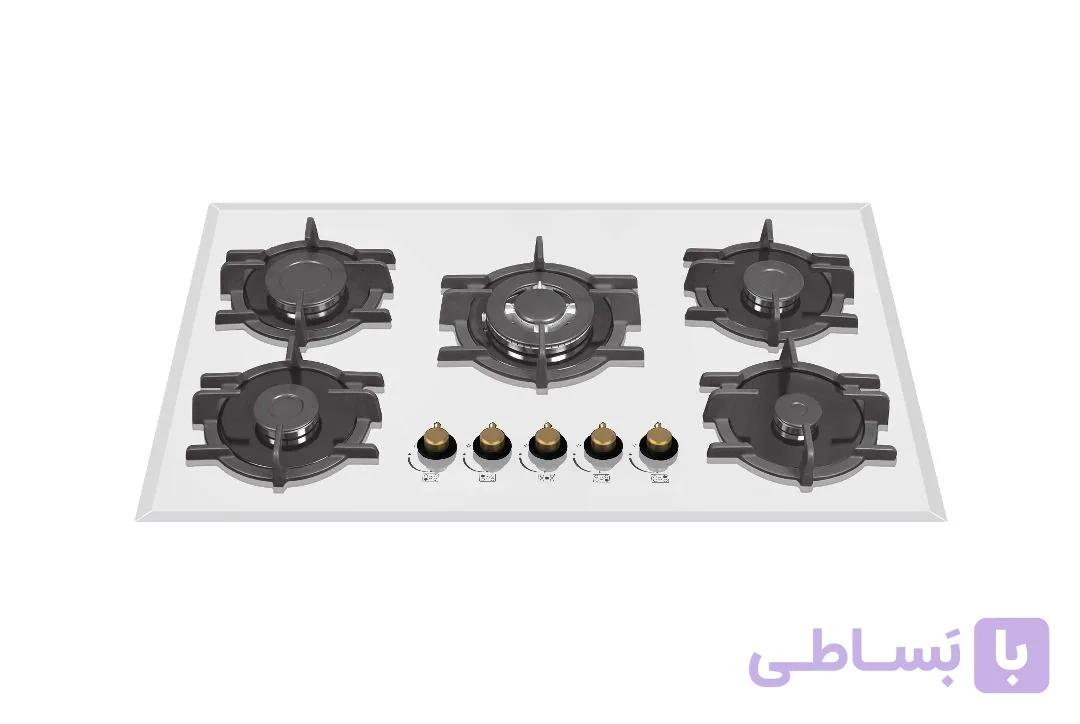 گاز توکار پنج شعله شیشه سکوریت برند لاجیم مدل G510w