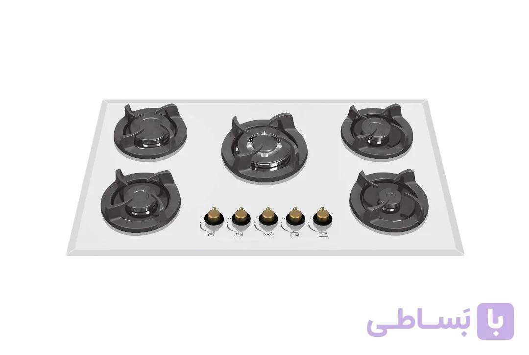 گاز توکار پنج شعله شیشه سکوریت برند لاجیم مدل G505w