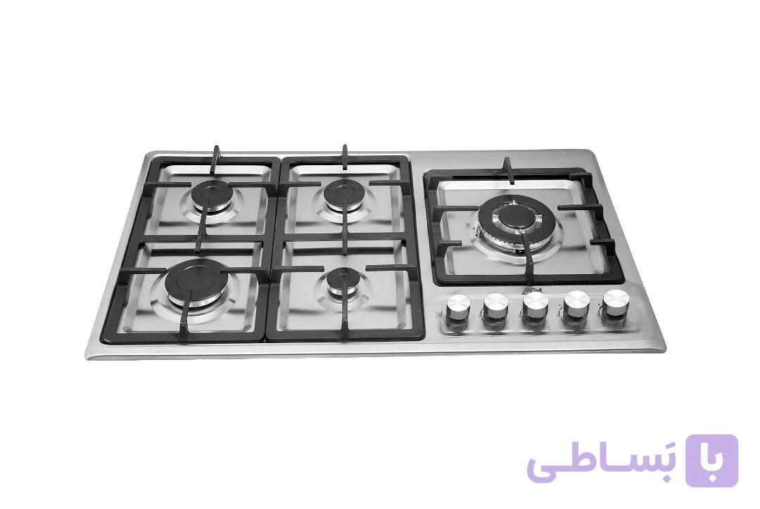 گاز توکار پنج شعله استیل برند لاجیم مدل S101c