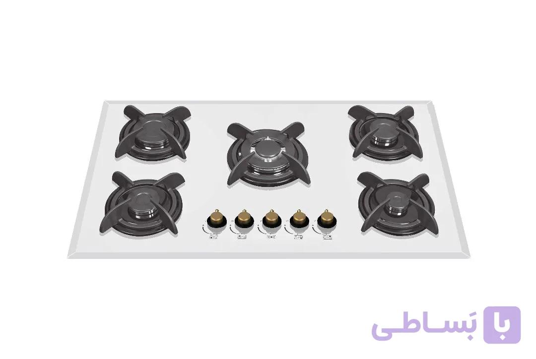 گاز توکار پنج شعله شیشه سکوریت برند لاجیم مدل G506w