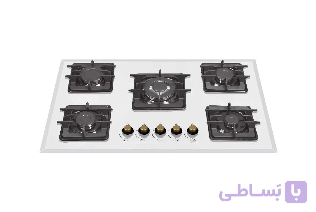 گاز توکار پنج شعله شیشه سکوریت برند لاجیم مدل G504w