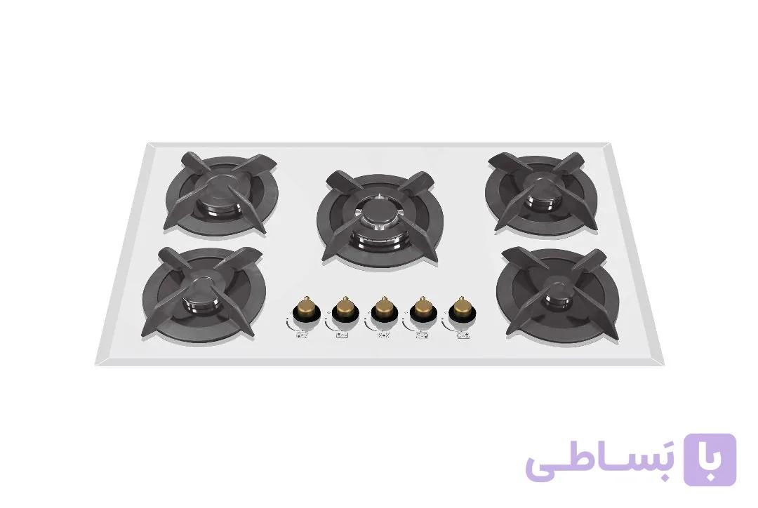گاز توکار پنج شعله شیشه سکوریت برند لاجیم مدل G509W