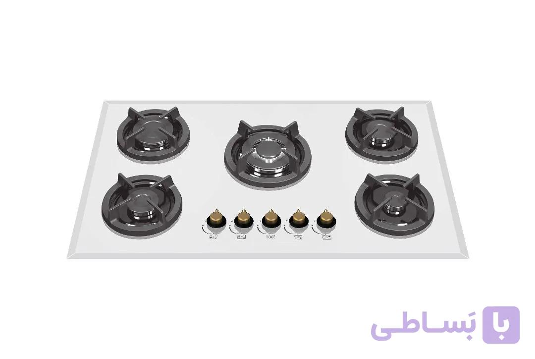 گاز توکار پنج شعله شیشه سکوریت برند لاجیم مدل G502w