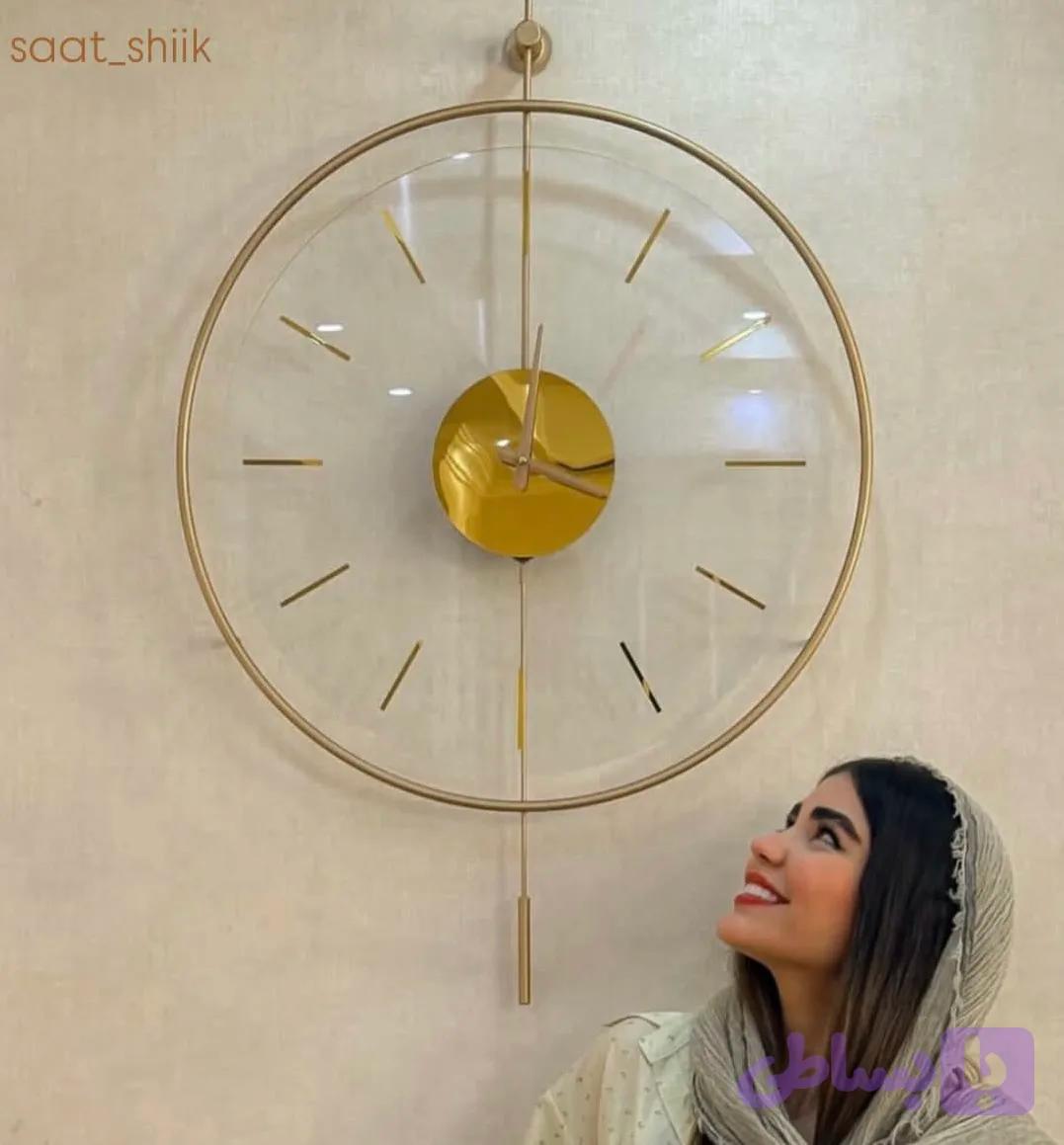 ساعت دیواری مدرن لارا طلایی پاندول دار💛