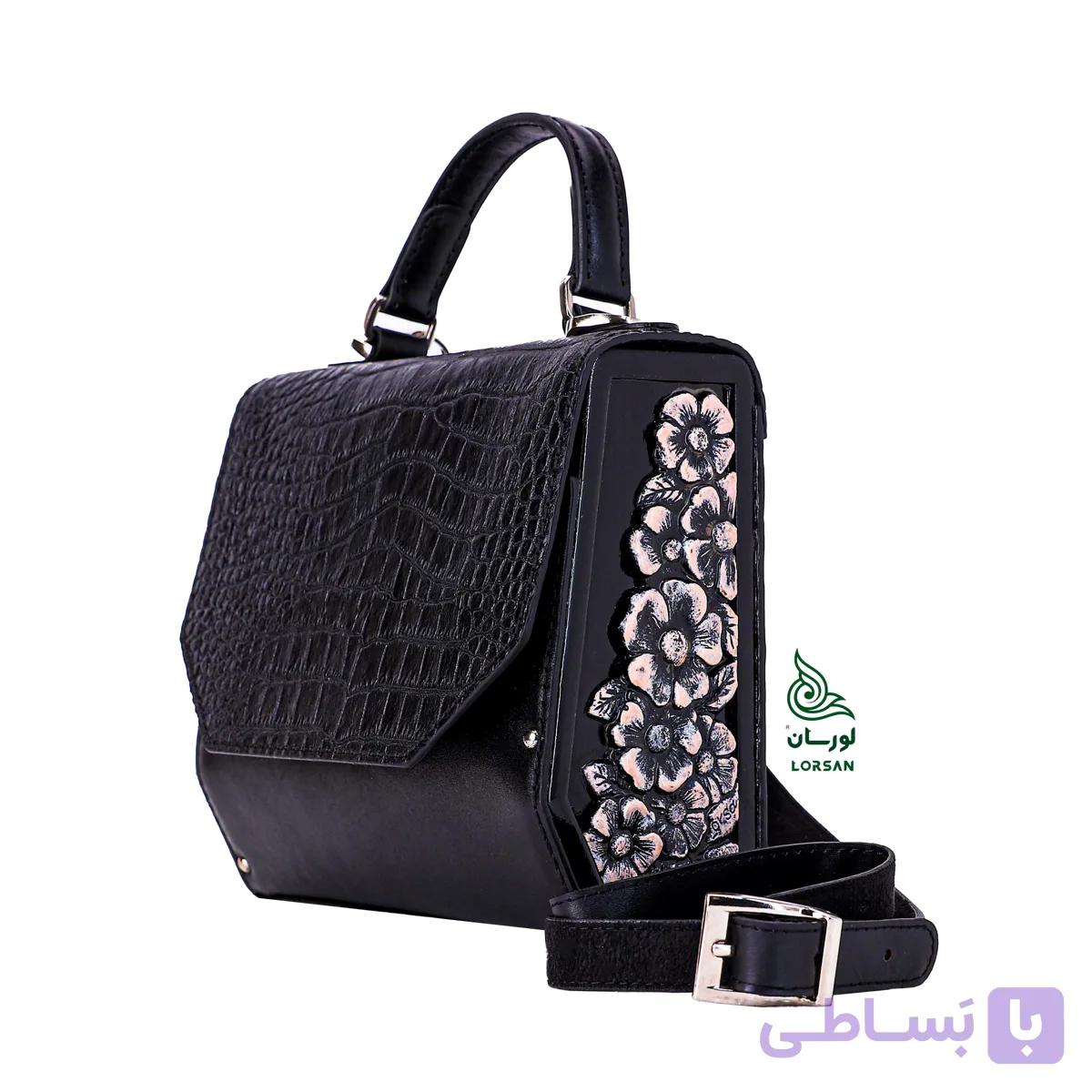 کیف چرم شکوفه مشکی
