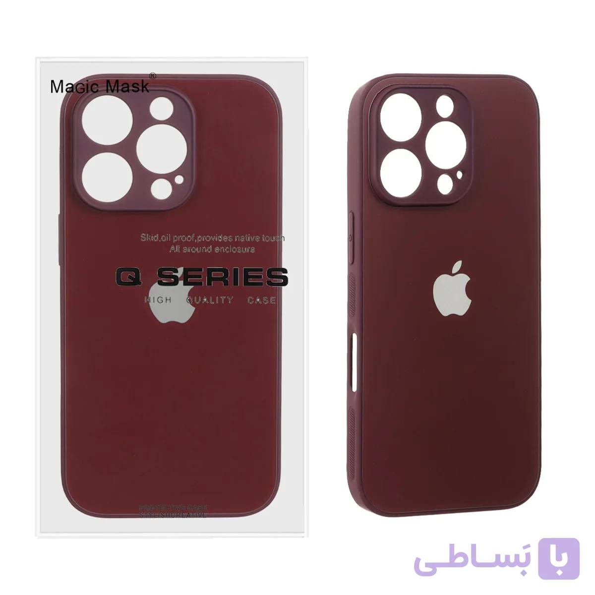 قاب اورجینال PVD ضدخش Magic Mask مدل Apple iPhone 16 Pro - زرشکی (پک دار)