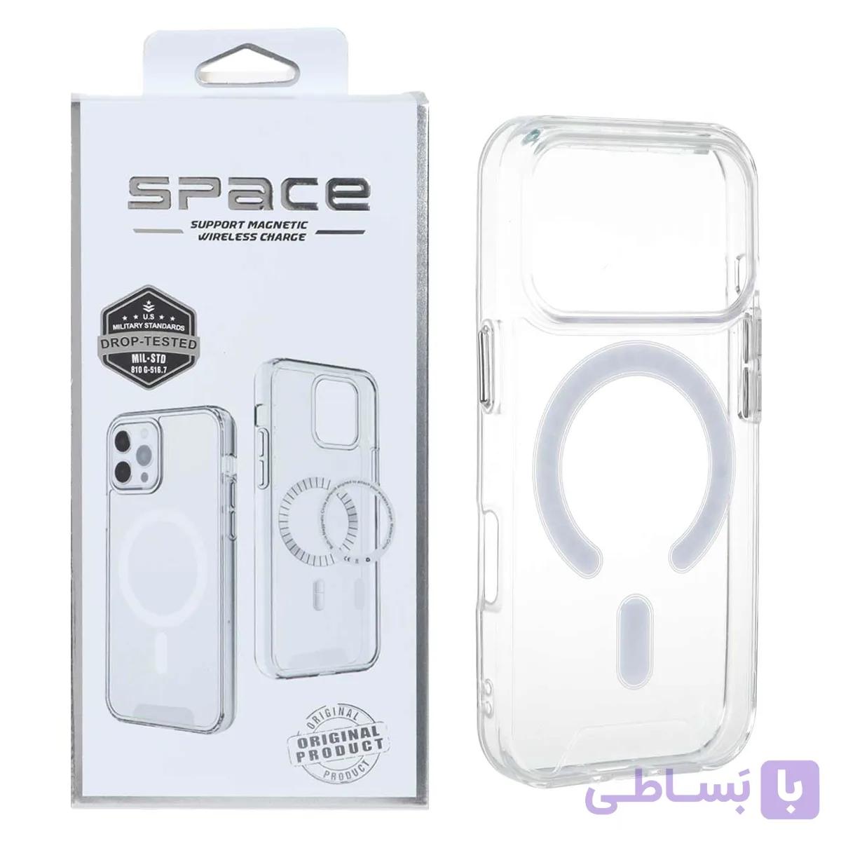 قاب اورجینال Space شفاف Magsafe مدل Apple iPhone 16 Pro (پک دار)