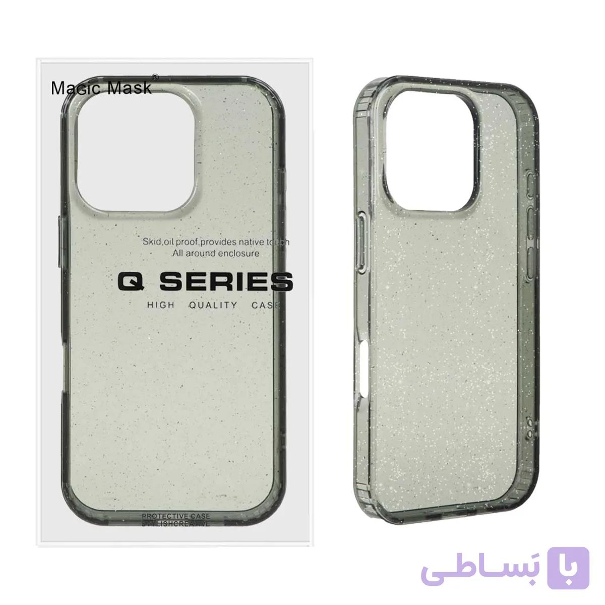 قاب اورجینال پشت سخت شفاف اکلیلی Apple iPhone 16 Pro - مشکی (پک دار)