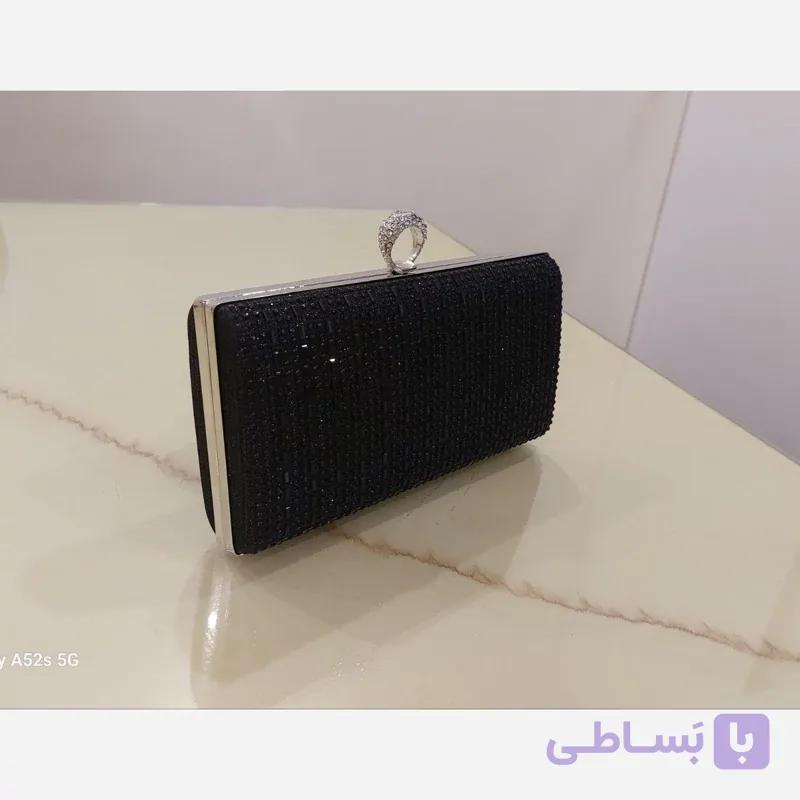 کیف مجلسی انگشتری ، قاب فلزی نقره ای و طلایی