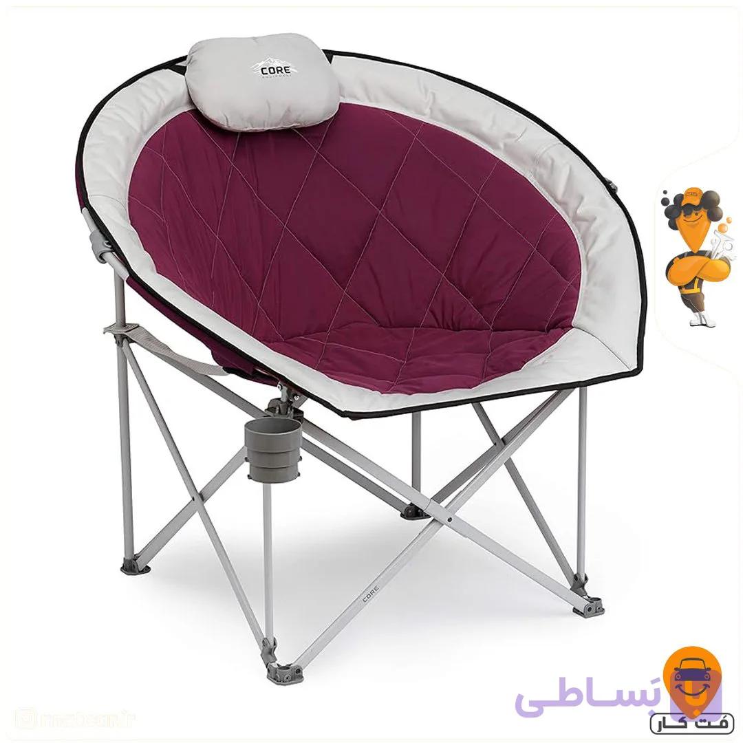 صندلی کمپینگ پددار کُر CORE Oversized Padded Round Chair Red/Silver — تصویر 1