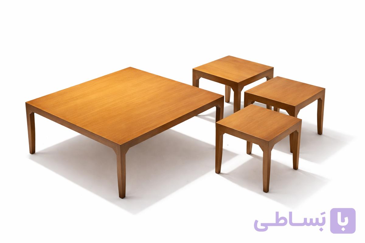 میز جلو مبلی مدل نگار رنگ عسلی