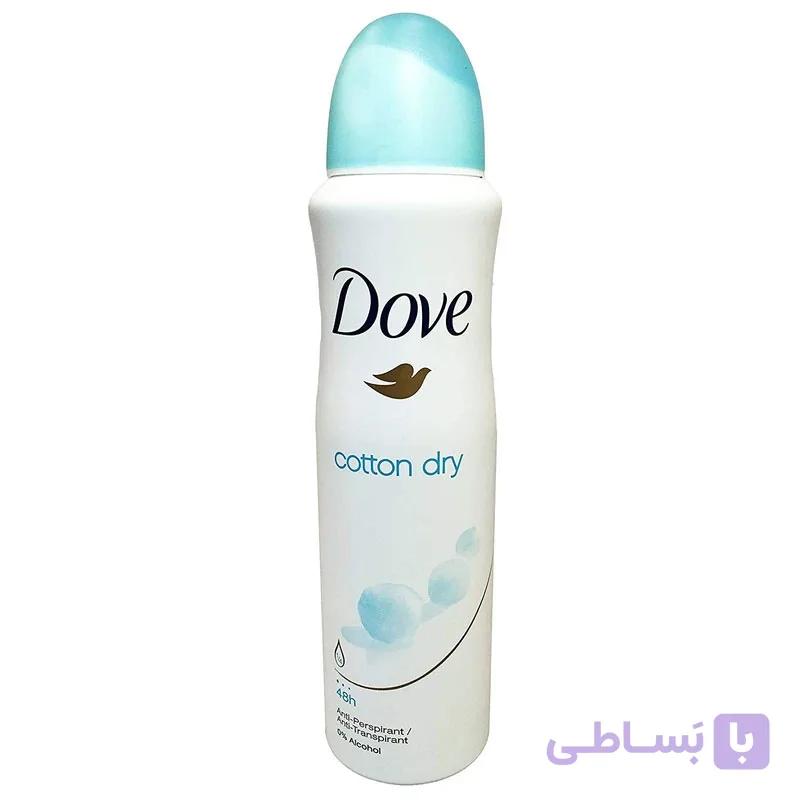 اسپری ضد تعریق زنانه داو مدل Cotton dry حجم 150 میلی لیتر