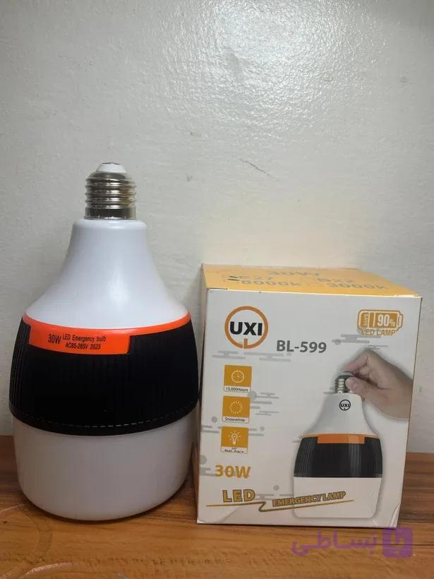 لامپ LED شارژی اضطراری 30 وات UXI مدل BL-599 | لامپ قابل شارژ کم‌مصرف