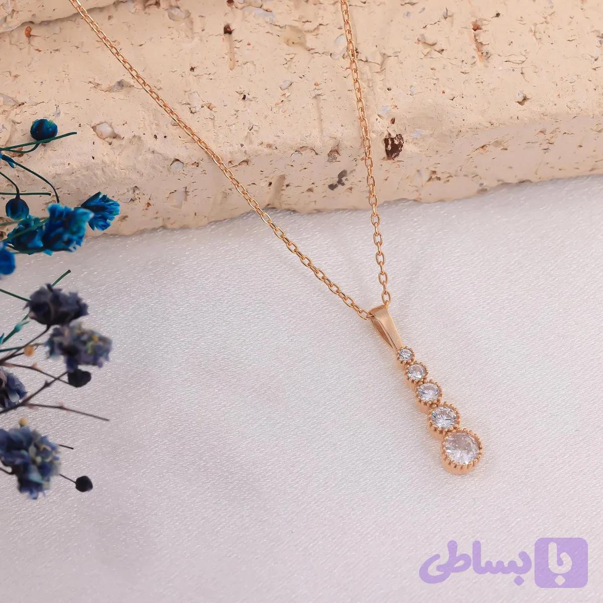 گردنبند نگین دار استیل