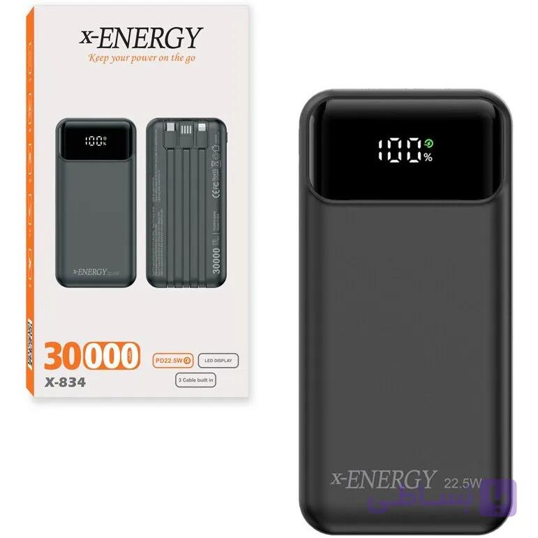 پاوربانک ایکس انرژی مدل X-834 22.5W ظرفیت 30000 میلی آمپر ساعت — تصویر 1