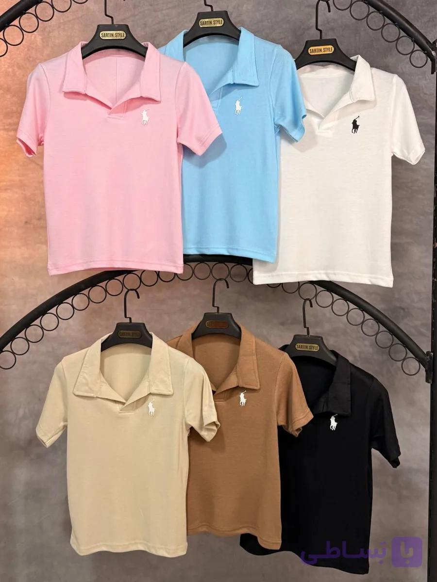 تیشرت polo استیکری یقه همرنگ(عمده) — تصویر 1