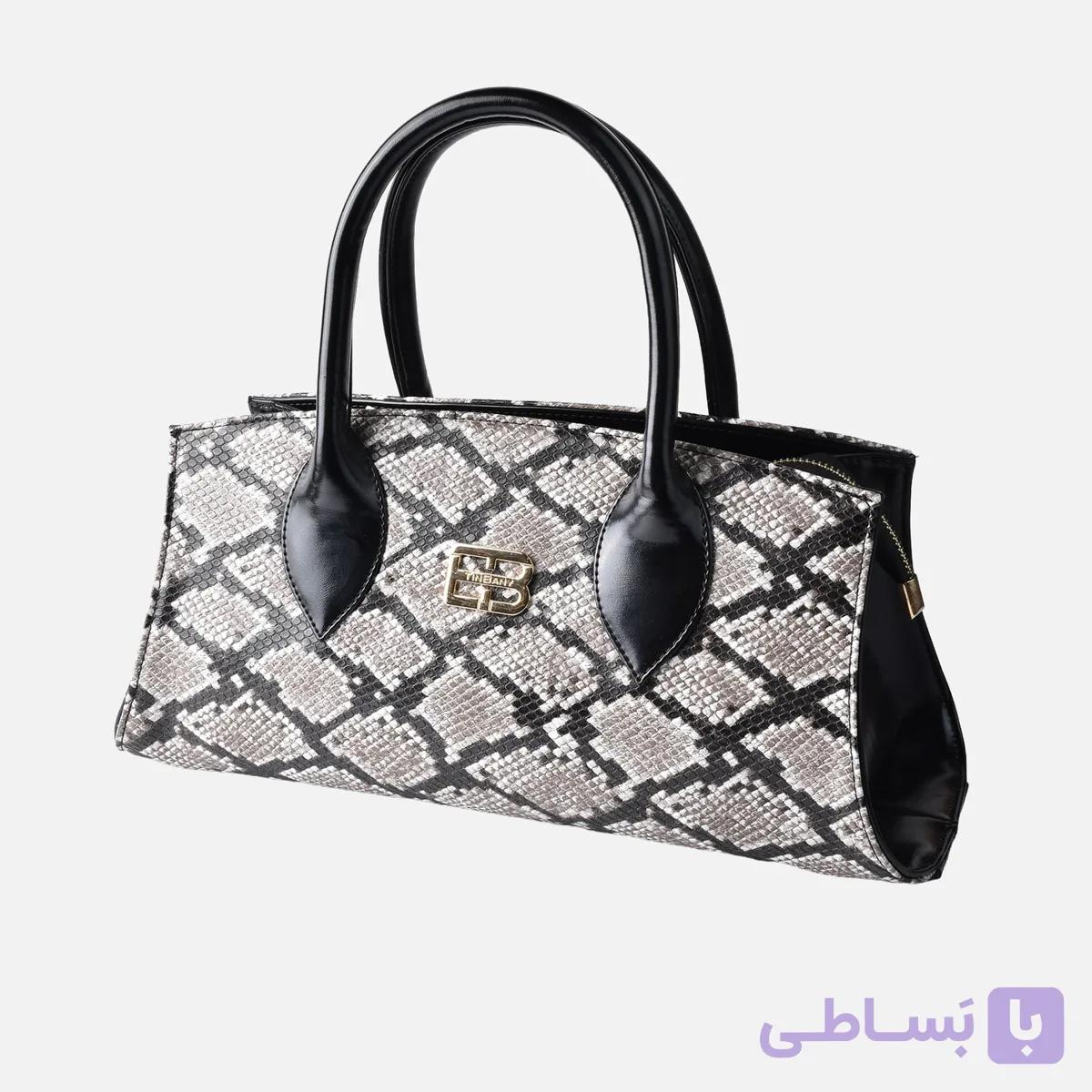 کیف زنانه آلساندرا طرح پوست ماری طوسی — تصویر 1