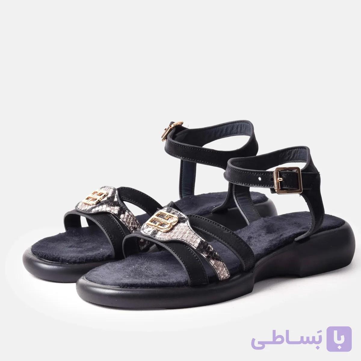 صندل مشکی زنانه فرانچسکا T10208 | صندل بندی لژدار — تصویر 1