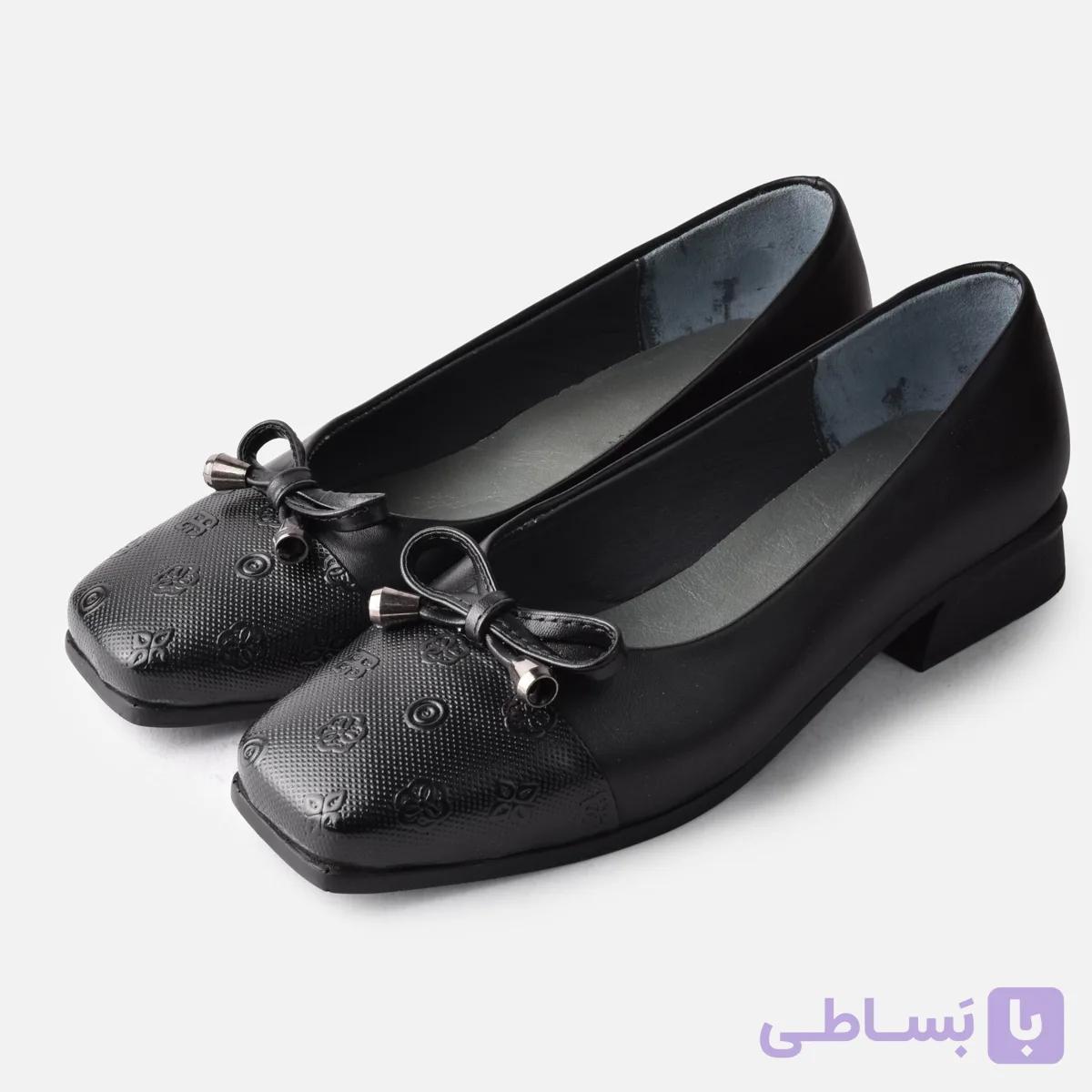 کفش زنانه مشکی Nera Fiore | کفش طبی پاشنه کوتاه تین‌بانی — تصویر 1