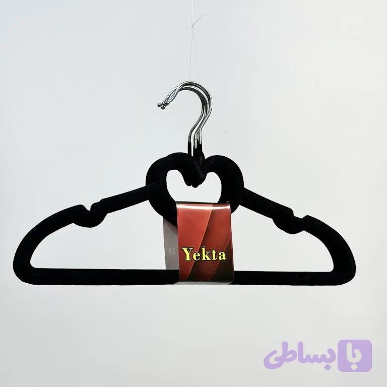 چوب لباسی مخملی طرح قلب بسته ۵ عددی | مناسب بوتیک و لباس مجلسی