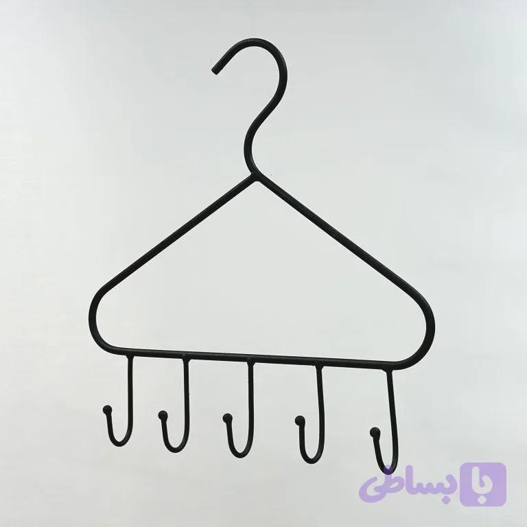 آویز لباس ۵ شاخ مشکی