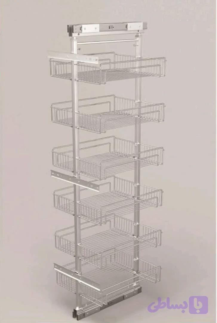 سوپر مارکت کابینت ۶ طبقه مدل ارتفاع۲۰۰ تا ۲۲۰ سانتی‌متر - با ریل ساچمه‌ای و یونیت ۵۰