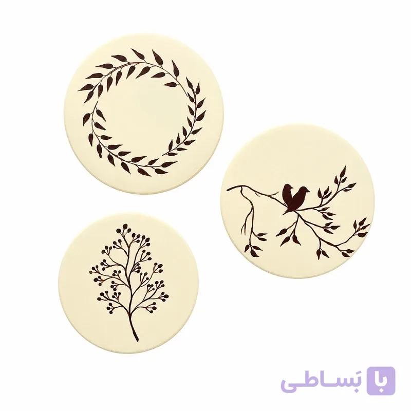 بشقاب دیوارکوب سفالی مدل 044b بسته ۳ عددی - تعمیر چرم صندلی چرم داشبورد مبل چرم تعمیرات مبلمان ترمیم چرم خودرو داشبورد ماشین