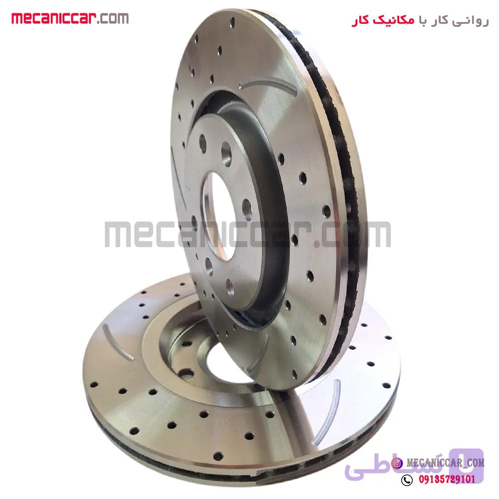 دیسک ترمز چرخ جلو شیاردار هوا خنک پژو ۴۰۵ و پارس و سمند ترمزسازان (2 عدد) — تصویر 1