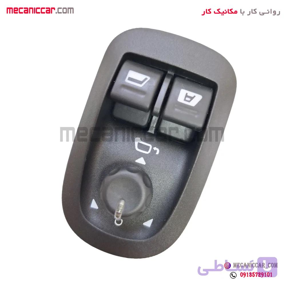 کلید شیشه بالابر جلو و تنظیم اینه تاشو برقی پژو 207 کروز — تصویر 1