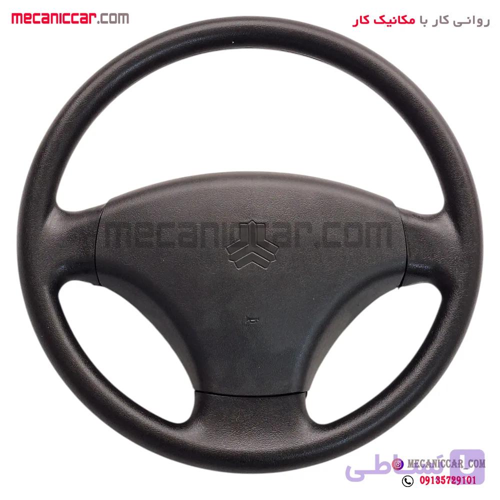 غربیلک فرمان مشکی پراید 131 و 111 و تیبا (بدون ایربگ) ظریف کار — تصویر 1