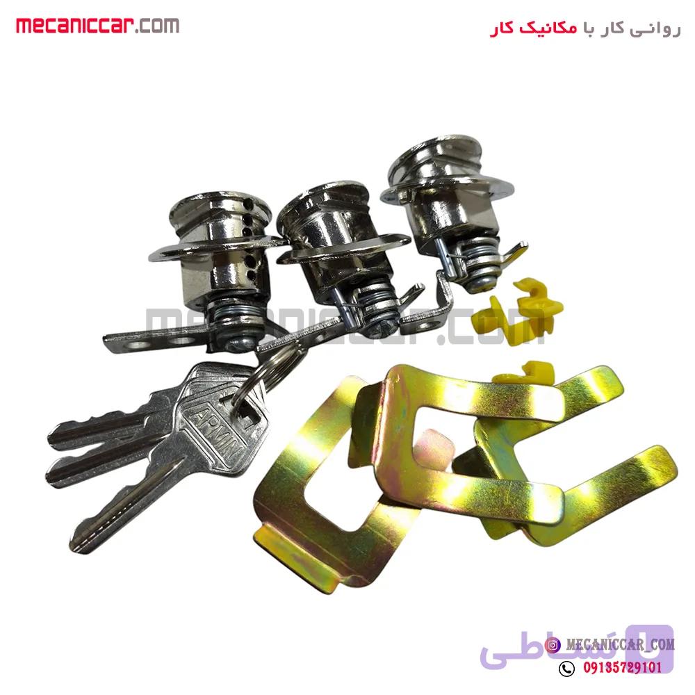 قفل سوئیچی درب های جانبی و صندوق عقب ضد سرقت پژو ۴۰۵ و پارس جدید (سه گانه) تیتان — تصویر 1