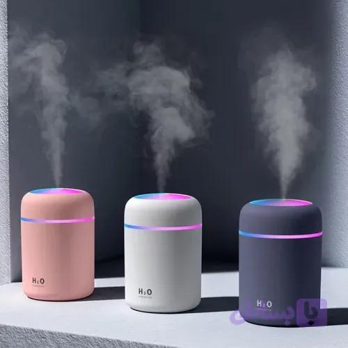 دستگاه بخور سرد H2O Humidifier ظرفیت 0.3 لیتر | مناسب منزل و محل کار | نورپردازی LED (اصل) — تصویر 1