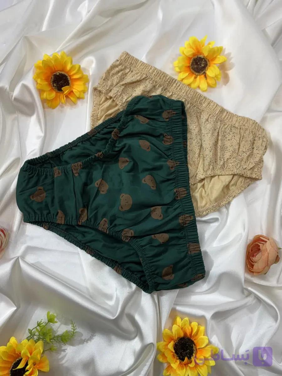 شورت اسلیپ زنانه پنبه سوپر کش کاغذی چاپی ( 12 عددی ) — تصویر 1