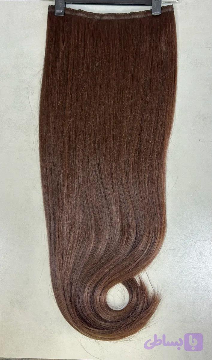 اکستنشن ۵ گیره قهوه ای قرمزی دار ۹۰ س(m4)