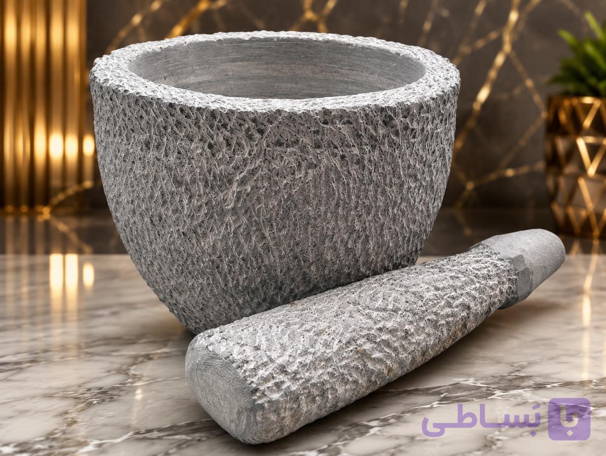 هاون سنگی سنتی تیشه ای