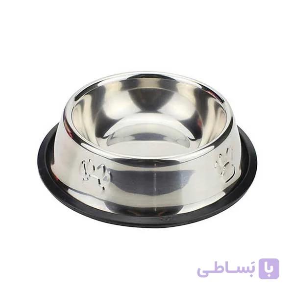 ظرف آب و غذای سگ و گربه مدل استیل ۱۶ سانت