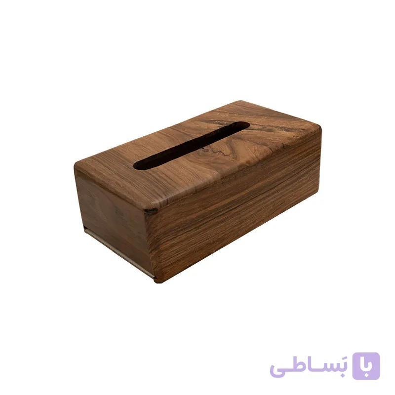 جا دستمال کاغذی رومیزی چوبی — تصویر 1