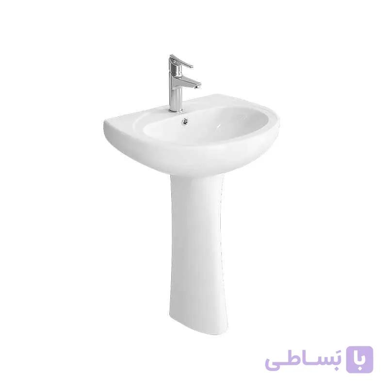 روشویی پایه‌دار کاملیا چینی کرد — تصویر 1