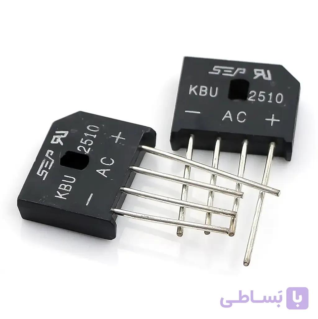 پل دیود KBU2510 شانه ای تخت 25 آمپر 1000 ولت — تصویر 1