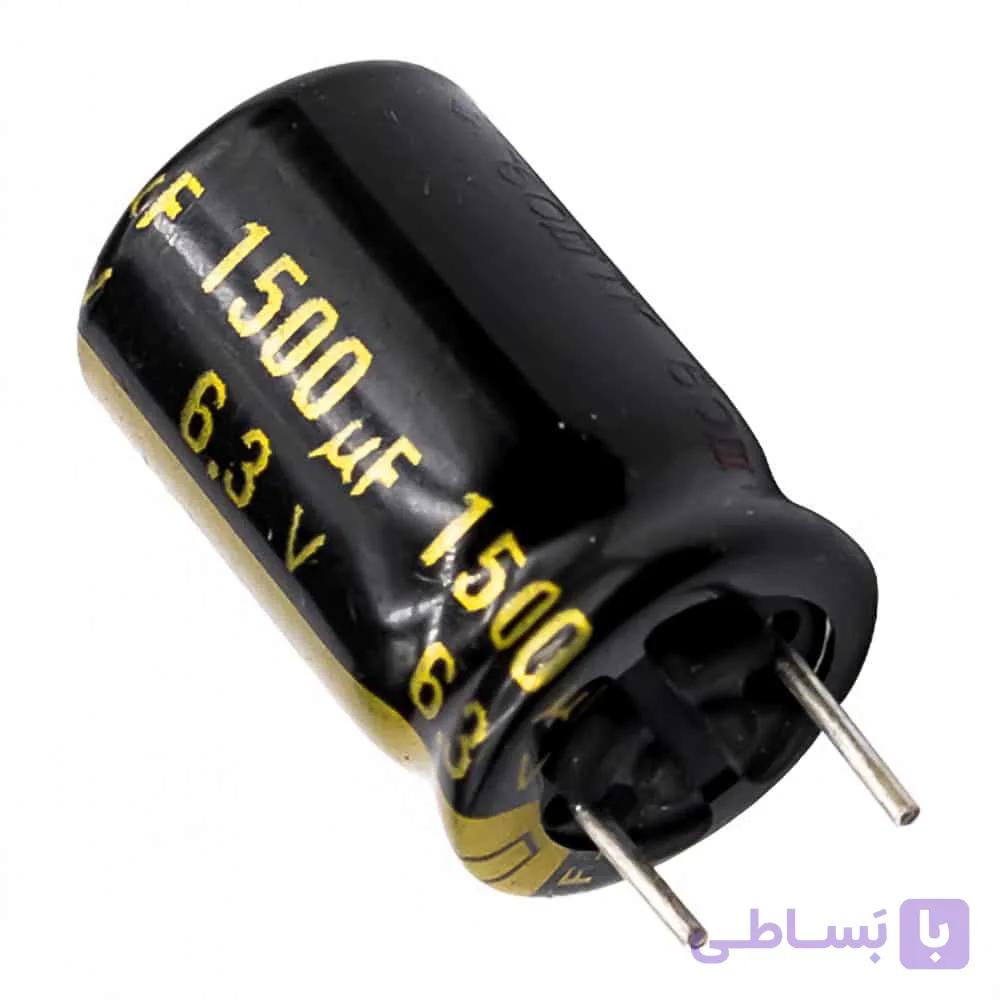 خازن الکترولیتی 6.3 ولت 1500 میکروفاراد Panasonic / Matsushita پایه کوتاه — تصویر 1