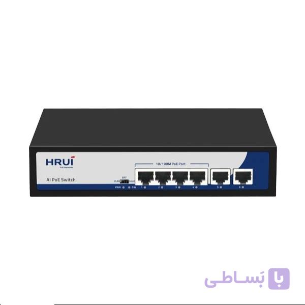 سوئیچ اچ آر یو آی سوییچ 4 پورت POE اچ آر یو آی مدل HR900-AF-42N — تصویر 1