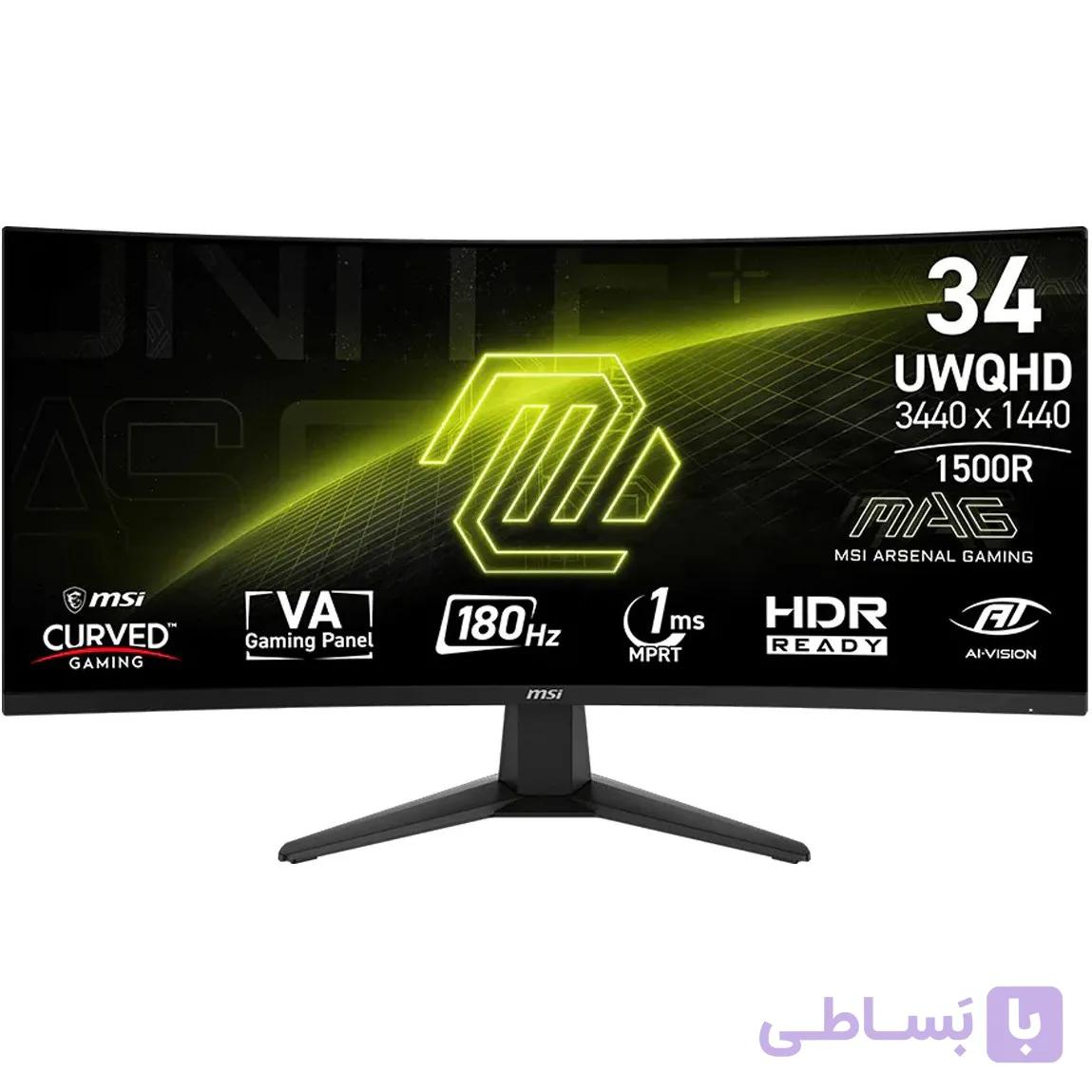 مانیتور خمیده گیمینگ ام اس آی مدل MAG 346CQ سایز 34 اینچ — تصویر 1