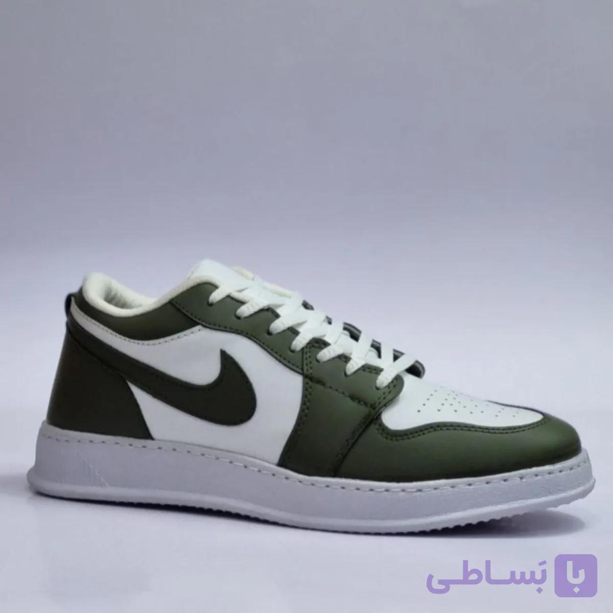 کفش کتانی نایک جردن سفید سبز — تصویر 1