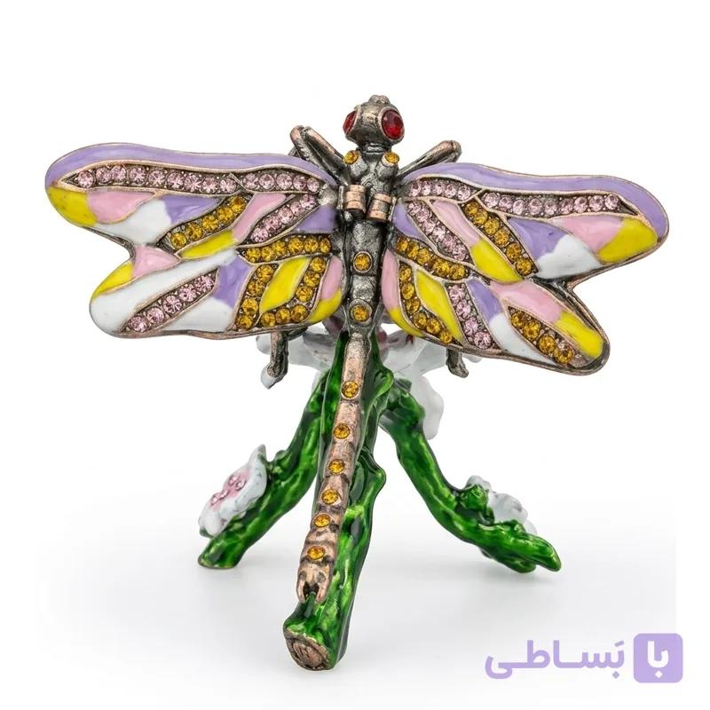 جاجواهری فلزی میناکاری طرح سنجاقک — تصویر 1