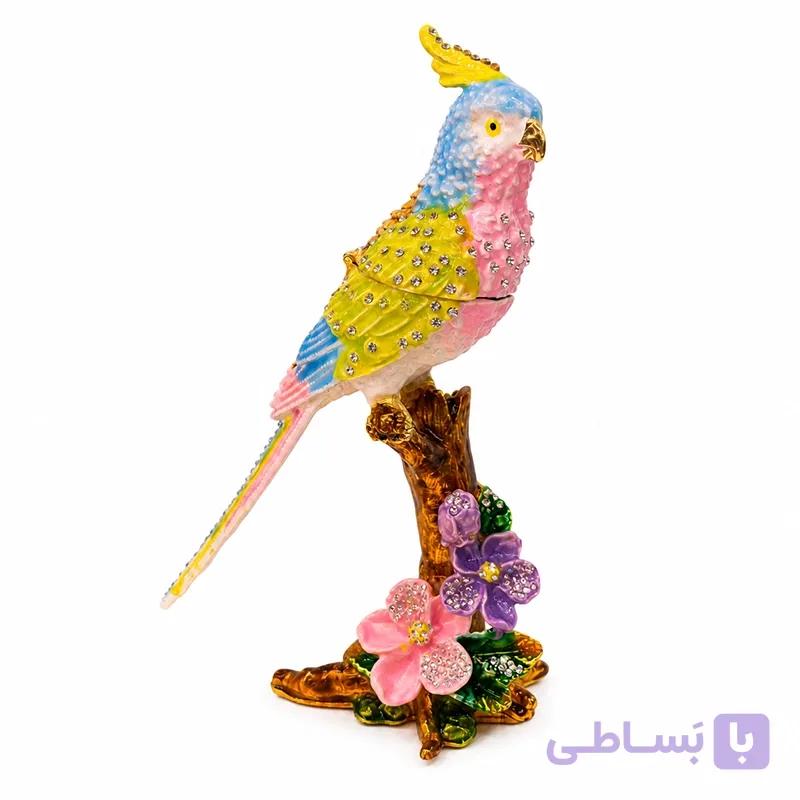 جاجواهری فلزی میناکاری طرح طوطی — تصویر 1
